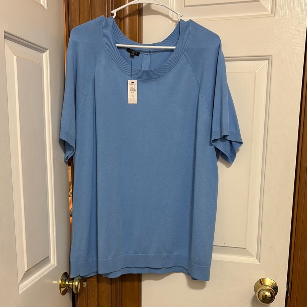 Talbots women’s Blue Short Sleeve Top